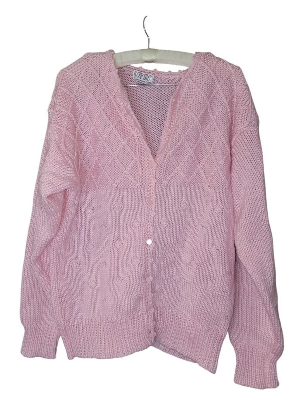 Vintage Lindsey Blake Pink Feminine Coquette Button Front Cardigan  Sweater S